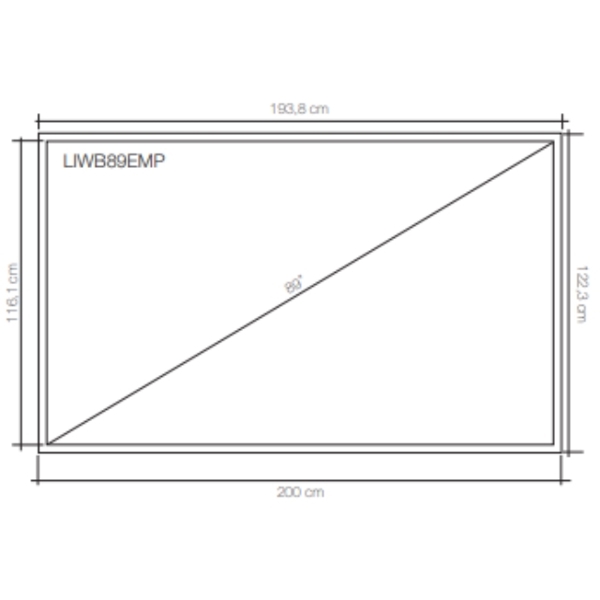 ინტერაქტიული დაფა 2 პასიური სტილუსით LIGRA LUXI SMARTBOARD 10 TOUCH 10 point touch IWB 80" (4:3)  (10 users can works at same time in single-touch mode