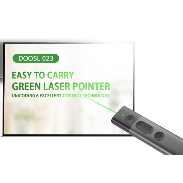 პრეზენტერი მწვანე ლაზერით Doosl DSIT032 2.4 GHz USB Wireless Presenter Green Laser Pointer PPT Remote Control for PowerPoint Presentation