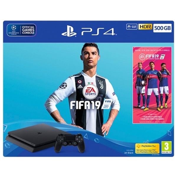 სათამაშო კონსოლი PLAYSTATION 4 CONSOLE 500GB  WITH FIFA 19  (BLACK)\PS4