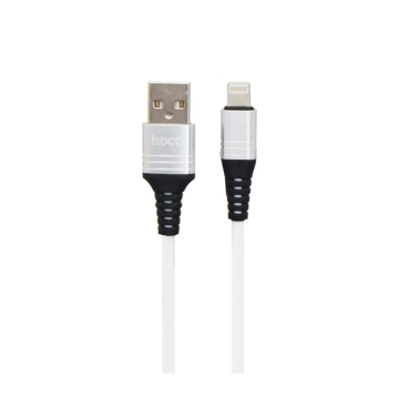 კაბელი USB  HOCO U46 TRICYCLIC SILICONE CHARGING DATA CABLE FOR LIGHTNING  WHITE