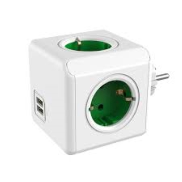 დენის გამანაწილებელი SURGE PROTECTION ALLOCACOC POWERCUBE ORIGINAL USB DE; GREEN  (1202GNDEOUPC)