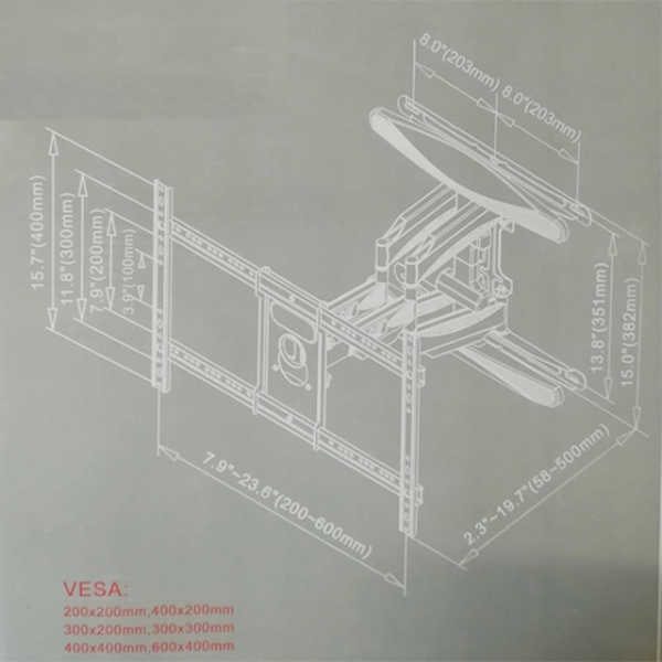 ტელევიზორის მოძრავი საკიდი Allscreen universal LCD LED TV Bracket CTMD70 40-70 ინჩი