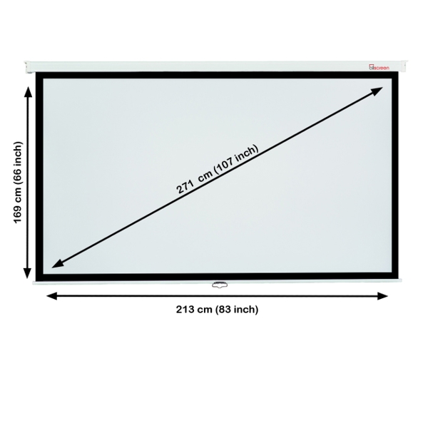 პროექტორის ეკრანი ALLSCREEN MANUAL PROJECTION SCREEN 213X169CM 16:9 HD FABRIC CWP-213169 Diagonal 107 inch / 271 CM