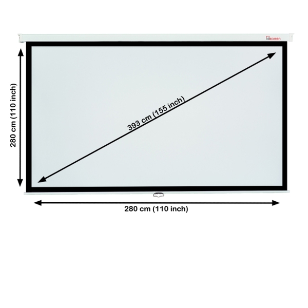 ALLSCREEN MANUAL PROJECTION SCREEN CWP-110110 280X280CM HD FABRIC  Diagonal 155 inch / 393 CM