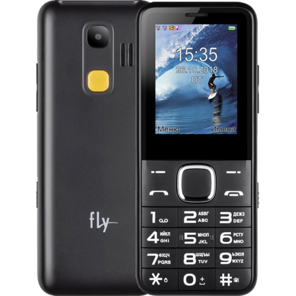 მობილური ტელეფონი FLY Ezzy10 Black, 2.4'' 320x240, 260MHz, 1 Core, 32MB RAM, 32MB, up to 32GB flash, 0.3Mpix, 2 Sim, 2G, BT, Micro-USB, 1500mAh, 105g, 136,6x56,6x13,2