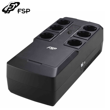 უწყვეტი კვების წყარო FSP AGA 600 / stand-by type/Single phase/600 VA (360W active)/6 EU plugs (3 backed up)/ Led/Sound/Cold Start