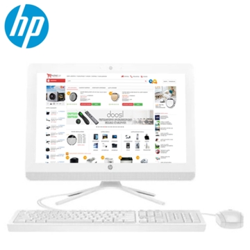 All IN ONE კომპიუტერი HP 19.5" FHD / AMD E2-9000 / 4GB / 500GB / DVD-RW / Free Dos / Snow White / (4PQ24EA)