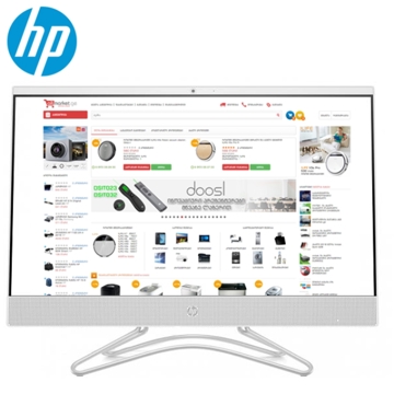 All IN ONE კომპიუტერი HP 23.8" FHD / Intel Pentium J5005 / 4GB / 1 TB / DVD-RW / Free Dos / Snow White / (4GV52EA)