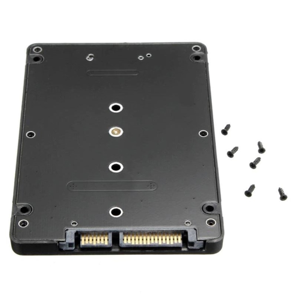 SSD მყარი დისკის ქეისი Converter Adapter B Wrench Connector 2 M.2 NGFF (SATA) SSD to 2.5 SATA Card Adapter with Black Case