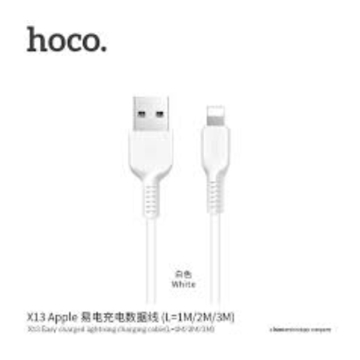 USB  HOCO X13 EASY CHARGED LIGHTNING CHARGING CABLE,(L=1M) WHITE