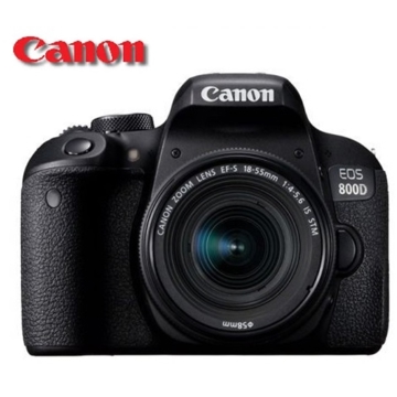 ციფრული ფოტოაპარატი Canon EOS 800D 18-55 IS STM KIT Black 24.2MP APS-C CMOS Sensor DIGIC 7 Image Processor 3.0" 1.04m-Dot Vari-Angle Touchscreen Full HD 1080p Video Recording at 60 fps 45-Point All Cross-Type Phase-Detect AF Dual Pixel CMOS AF Up to 6 fps Shooting and ISO 51200 Built-In Wi-Fi with NFC, Bluetooth HDR Movie and Time-Lapse Movie EF-S 18-55mm f/4-5.6 IS STM Lens