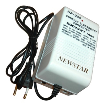 დენის გადამყვანი NEWSTAR NF-200  220 ვოლტიდან 110 ვოლტზე  Input voltage: 220V / 110V