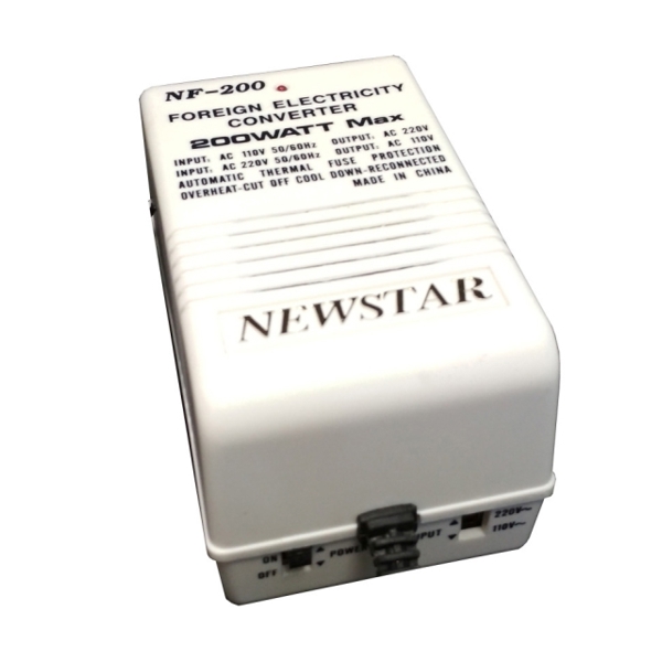 დენის გადამყვანი NEWSTAR NF-200  220 ვოლტიდან 110 ვოლტზე  Input voltage: 220V / 110V