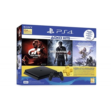 სათამაშო კონსოლი PLAYSTATION 4 CONSOLE 1TB SLIM WITH HZD+GTS+GOW  PS4