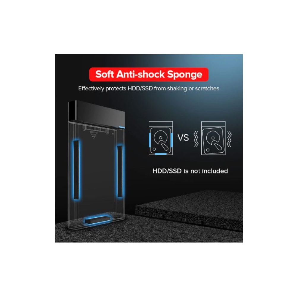 მყარი დისკის ქეისი Ugreen CM237 (60353) HDD Enclosure 2.5 SATA to USB 3.0 Hard Drive Adapter Enclosure