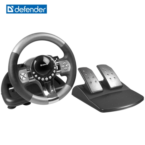 კომპიუტერული საჭე Gaming wheel Defender FORSAGE GTR USB 12 buttons, gear stick