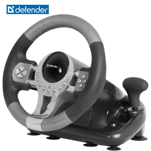 კომპიუტერული საჭე Gaming wheel Defender FORSAGE GTR USB 12 buttons, gear stick