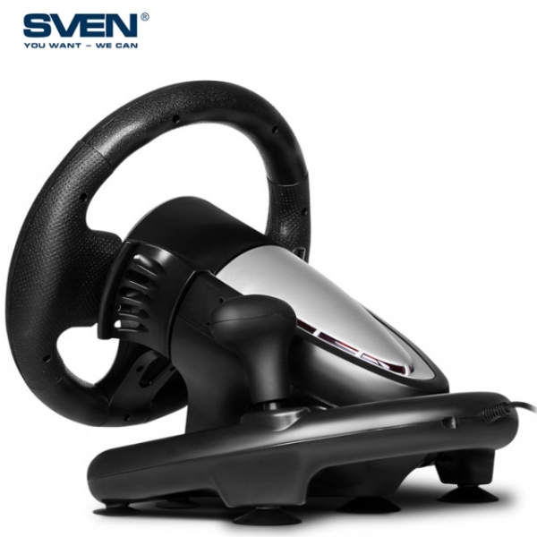 კომპიუტერული საჭე+პედლები Sven GC-W800, Windows, PS3/PS4, XB1, Racing Wheel+Pedals, Black