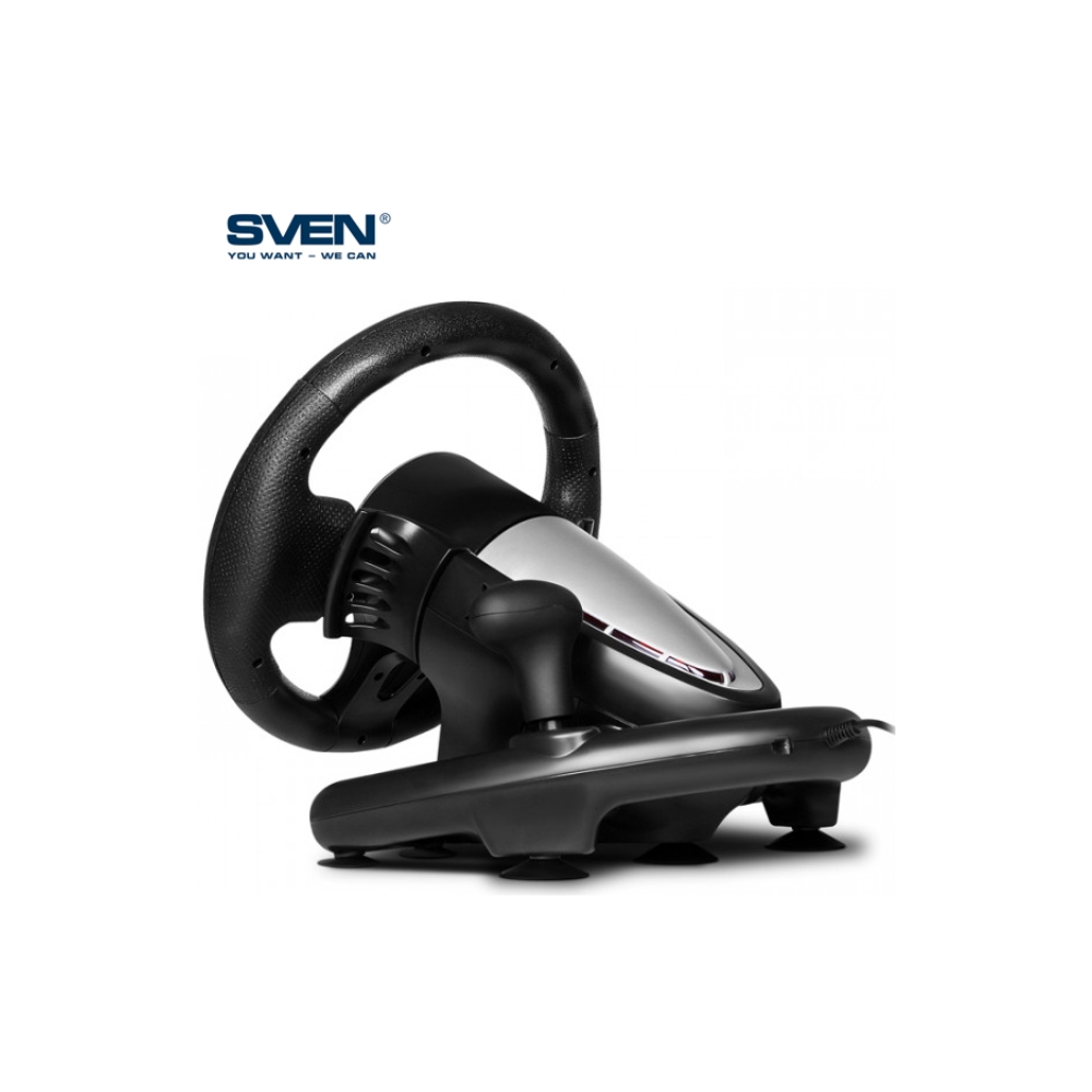 კომპიუტერული საჭე+პედლები Sven GC-W800, Windows, PS3/PS4, XB1, Racing Wheel+Pedals, Black