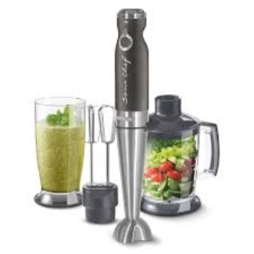 ბლენდერი SENCOR SHB 5608BK 4 IN 1 HAND BLENDER, TITANIUM QUADBLADE TECHNOLOGY, POWER INPUT 1 000 W, EXTRA DC MOTOR, 800 ML BEAKER WITH LID, 1 250 ML