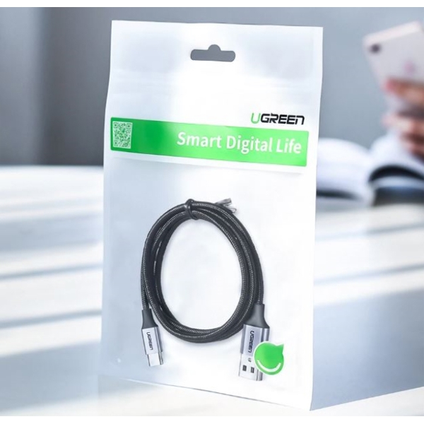 USB კაბელი Ugreen US288 (60126) USB 2.0 A to Type C, 1m, Black