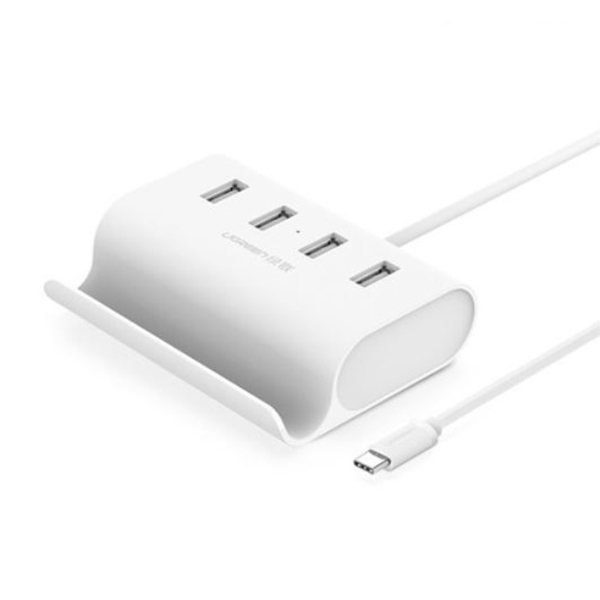 USB ჰაბი UGREEN 30288 USB-C to 4-Ports USB 2.0 Hub 0.5m (White)