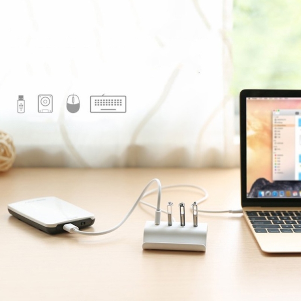 USB ჰაბი UGREEN 30288 USB-C to 4-Ports USB 2.0 Hub 0.5m (White)