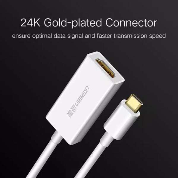 ადაპტერი UGREEN 40273 USB-C to HDMI Adapter Support video output: 4K*2K@30Hz(Max) (White)