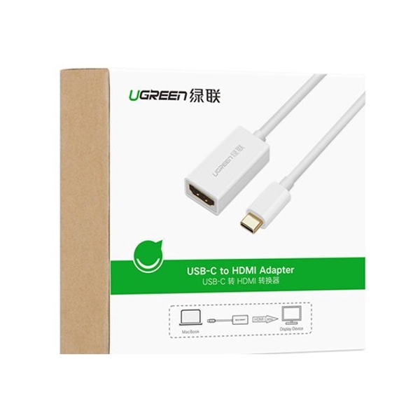 ადაპტერი UGREEN 40273 USB-C to HDMI Adapter Support video output: 4K*2K@30Hz(Max) (White)