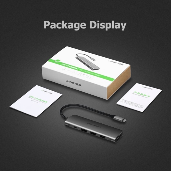 USB-C ჰაბი UGREEN CM136 (50209) USB, Type-C, HDMI, Pd Power Converter