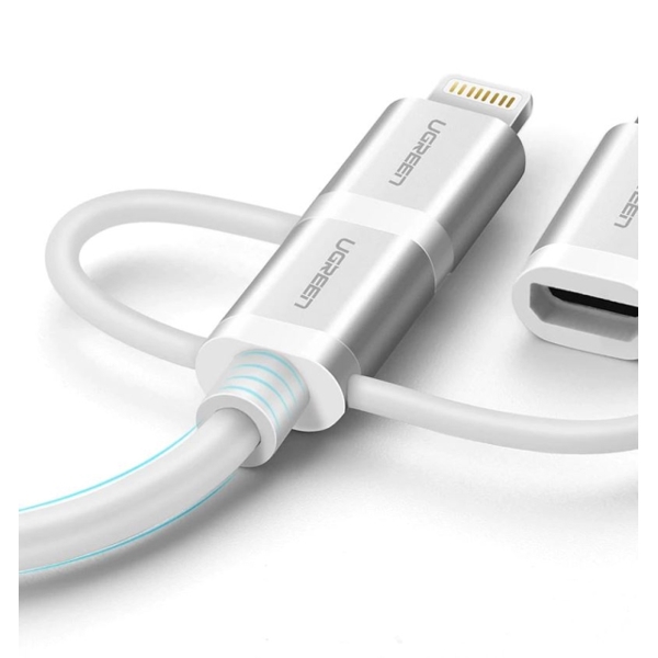 USB კაბელი UGREEN US186 (30461) 3-in-1 USB 3.0 Multifuntion Cable 1m (White)