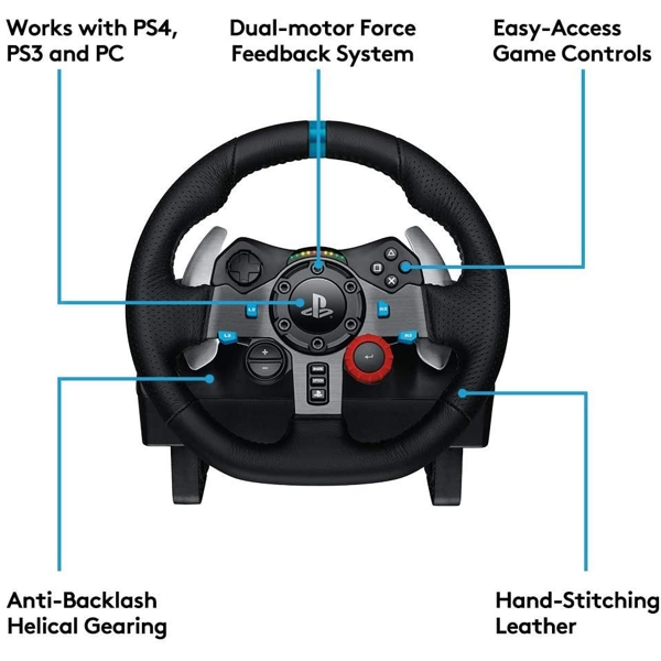 კომპიუტერული საჭე LOGITECH G29 JOYSTICK AND WHEEL RACING WHEEL DRIVING FORCE PS4