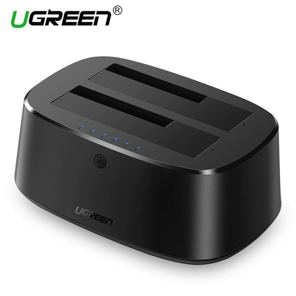 მყარი დისკის წამკითხველი UGREEN CM198 (50857) USB 3.0 to SATA Dual-Bay Hard Drive Docking Station