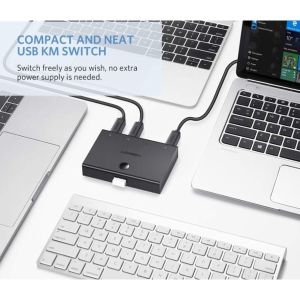 USB გამანაწილებელი UGREEN 30346 USB 2.0 Sharing Switch 4x1 (Black)