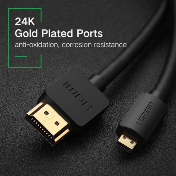 UGREEN HD127 (30102) Micro HDMI to HDMI Cable 1.5m (Black)