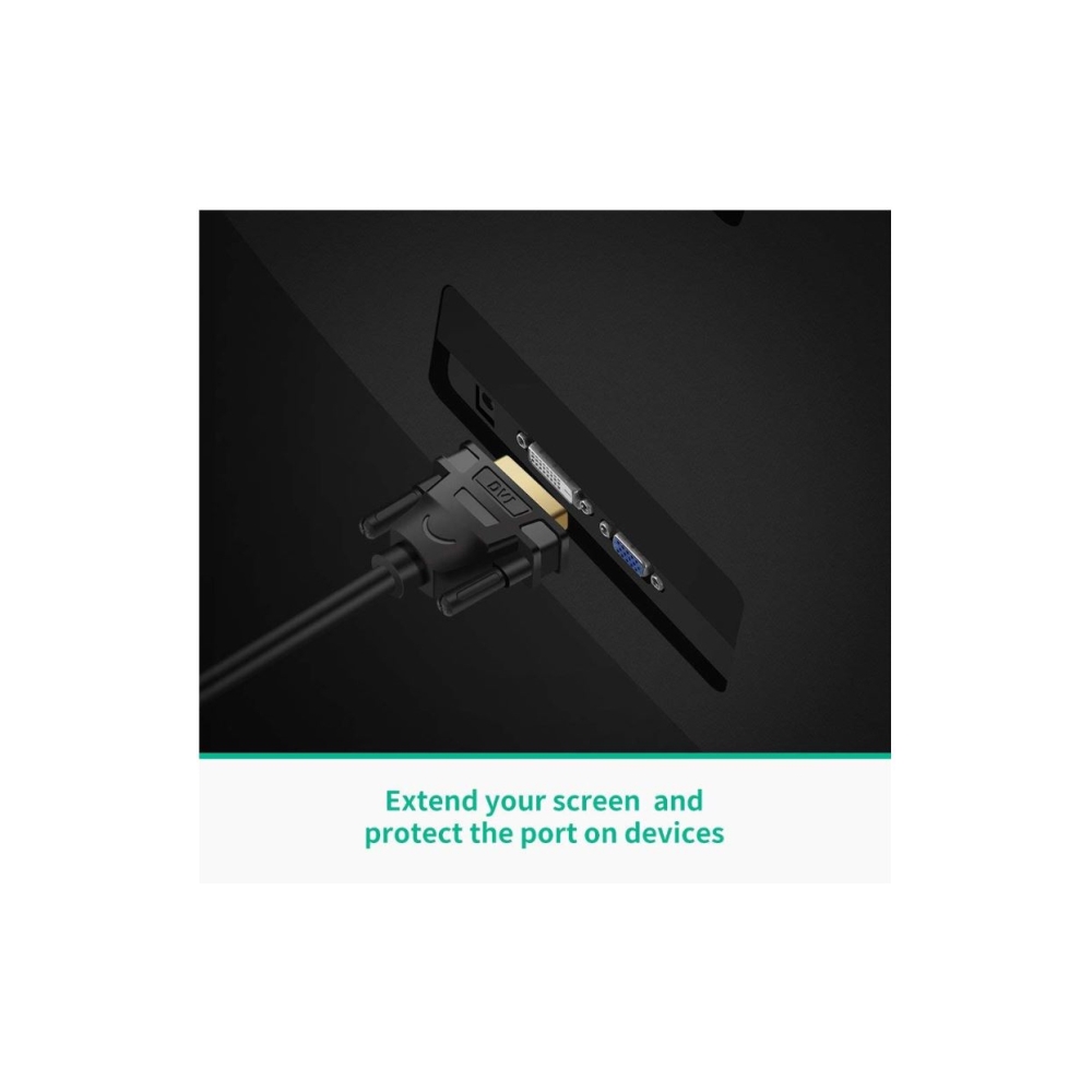 UGREEN 20118 DVI Male to HDMI Female Adapter Cable, 22cm, Black