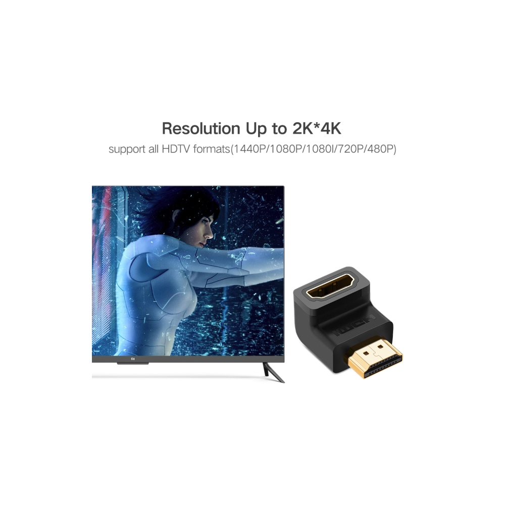 UGREEN HD112 (20109) HDMI Male to Female Adapter Down, Black