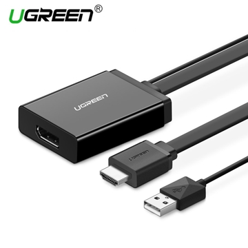 HDMI გადამყვანი UGREEN MM107 (40238), HDMI to DP Converter 0.5m + USB for power, Black