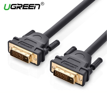 DVI კაბელი UGREEN DV101 (11672) DVI (24+1) Male to Male Cable Gold Plated 1m (Black)