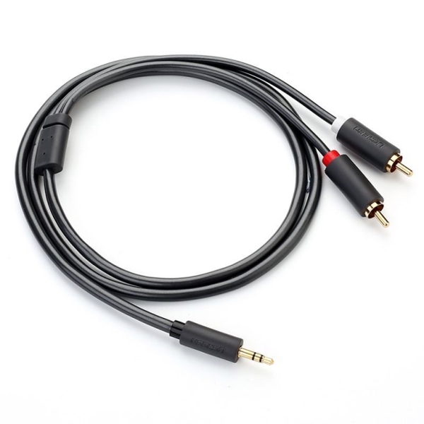 AUX კაბელი UGREEN AV102 (10514) 3.5mm Female to 2 RCA Male Audio Cable 10m (Gray)