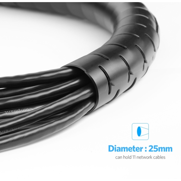 კაბელ მენეჯერი UGREEN LP121 (30819) Cable Organizer, 3m, Black