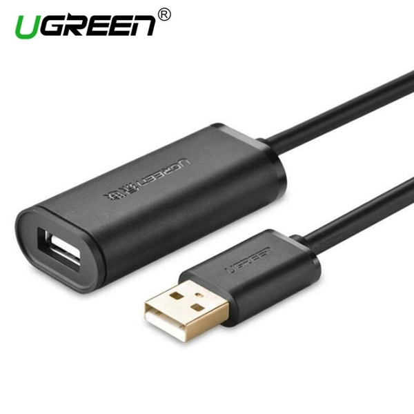 USB დამაგრძელებელი Ugreen US121 (10324) USB 2.0 Active Extension Cable with Chipset 20m (Black)