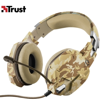 ყურსასმენი TRUST GXT 322D Carus Gaming Headset - desert camo