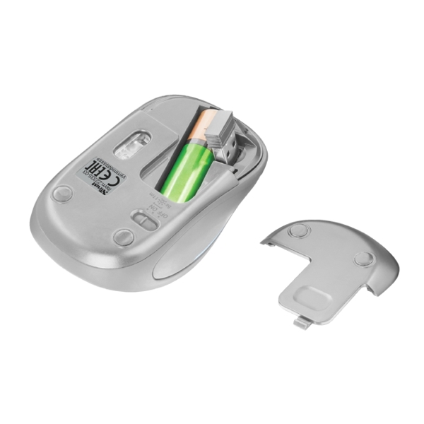 მაუსი TRUST YVI FX WIRELESS MOUSE 8m wireless range (2.4 GHz) - On-off power switch - WHITE