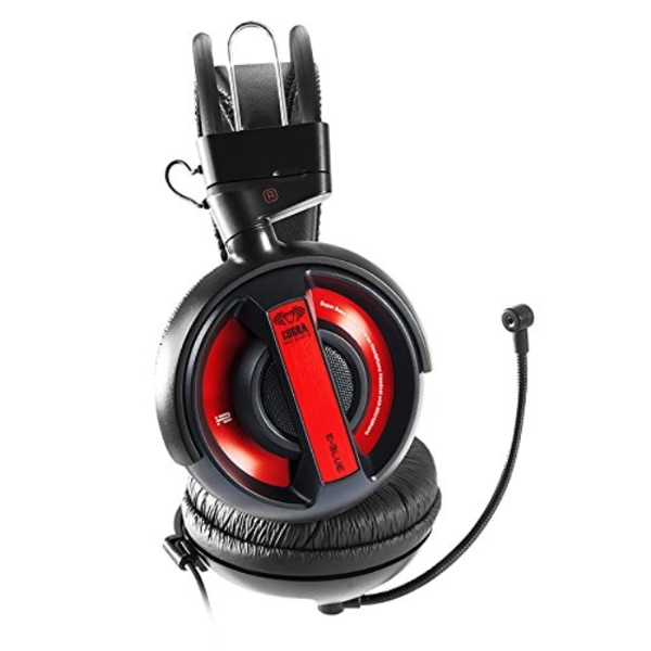 ყურსასმენი  E-BLUE E-BLUE COBRA GAMING HEADEST EHS013RE PROFESSIONAL 3.5MM JACK 106DB+-3DB AT 1KHZ  BLACK RED