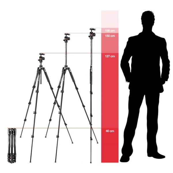 შტატივი Manfrotto MKBFRTA4B-BHM Befree 2N1 Aluminium tripod twist, monopod included Folded - 40 CM Max Height - 150 CM Head Type - Ball Head Safety Payload - 8.00 KG Monopod Max Height - 156 CM Monopod Payload - 5 KG