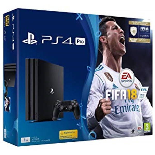 სათამაშო კონსოლი PLAYSTATION 4 CONSOLE 1TB  WITH FIFA 19 + EXTRA DUALSHOCK CONTROLLER  (BLACK)\PS4