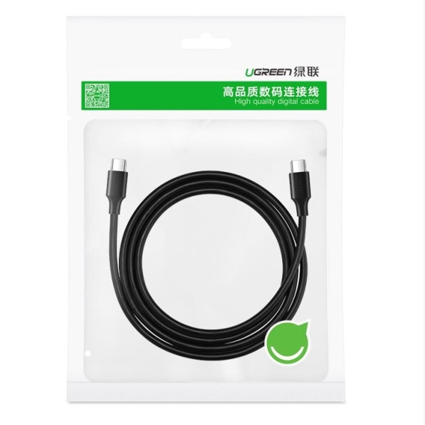 USB კაბელი UGREEN US286 (50998) USB 2.0 Type C to Type C Cable Nickel Plating 1.5m (Black)