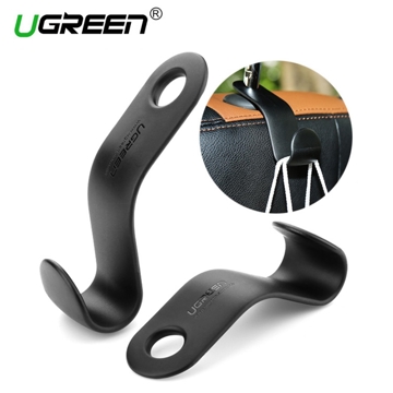 UGREEN LP104, 2Pcs/set, Car Back Seat Headrest Hanger Holder Hooks Max load 10kg Black