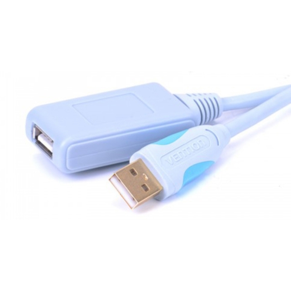 გადამყვანიVENTION VAS-C01-S1000 USB2.0 Extension Cable with Amplifier and 2*Ferrit 10M Blue